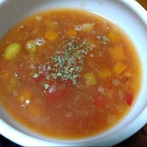 お節料理に飽きたら♬クミンオレガノ香るトマトスープ